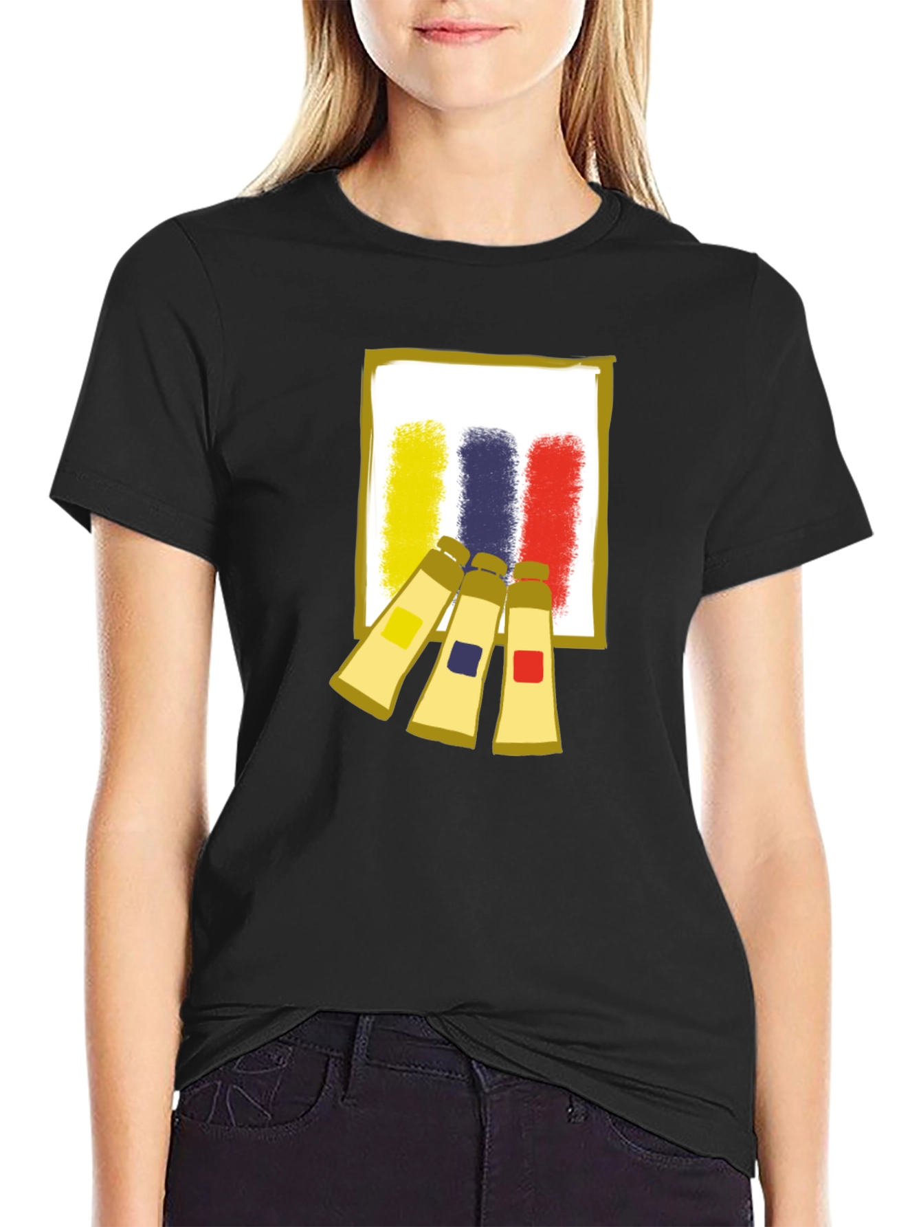 Abstract Artist Paint Tubes Graphic T-Shirt