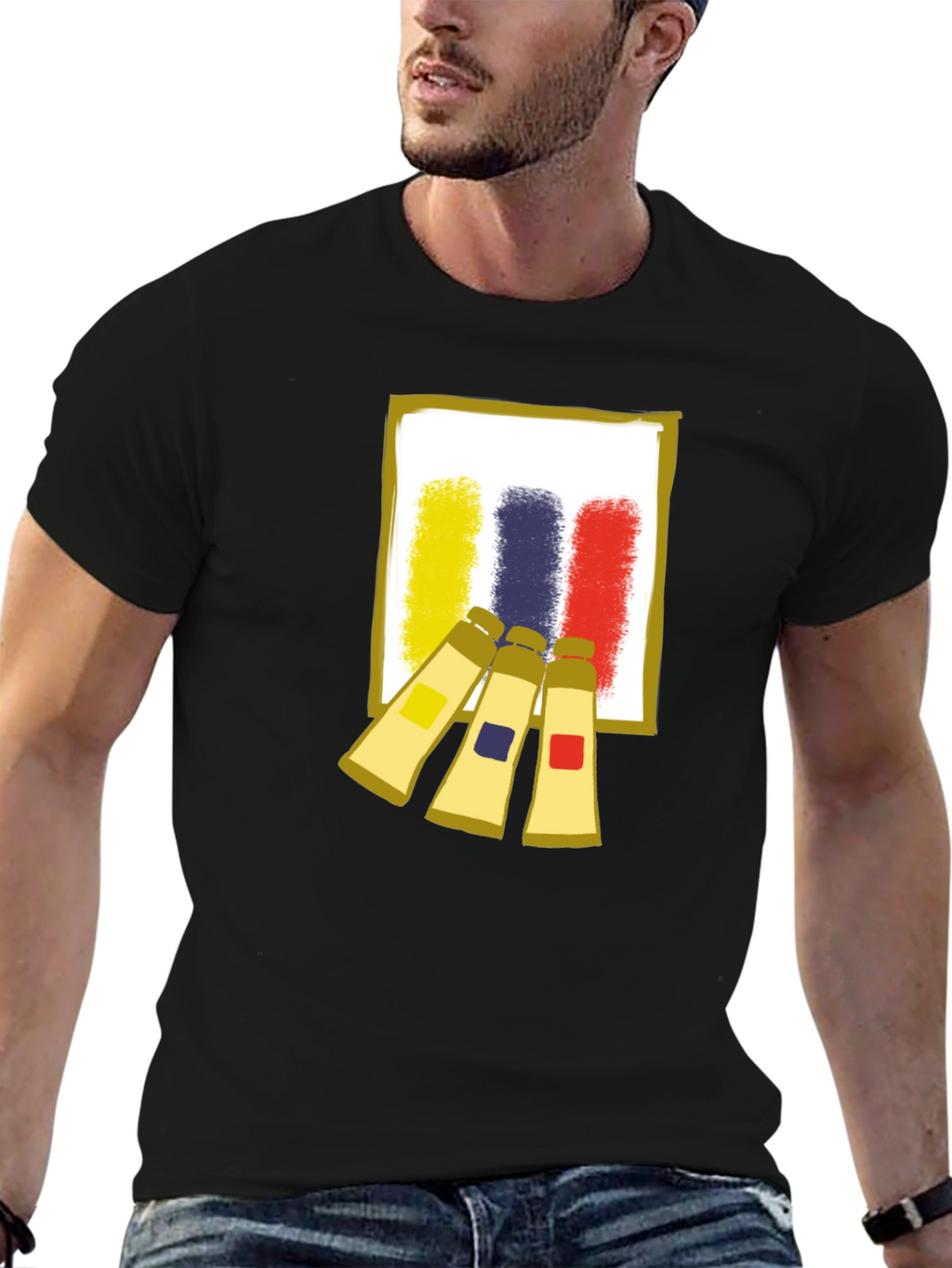Abstract Artist Paint Tubes Graphic T-Shirt