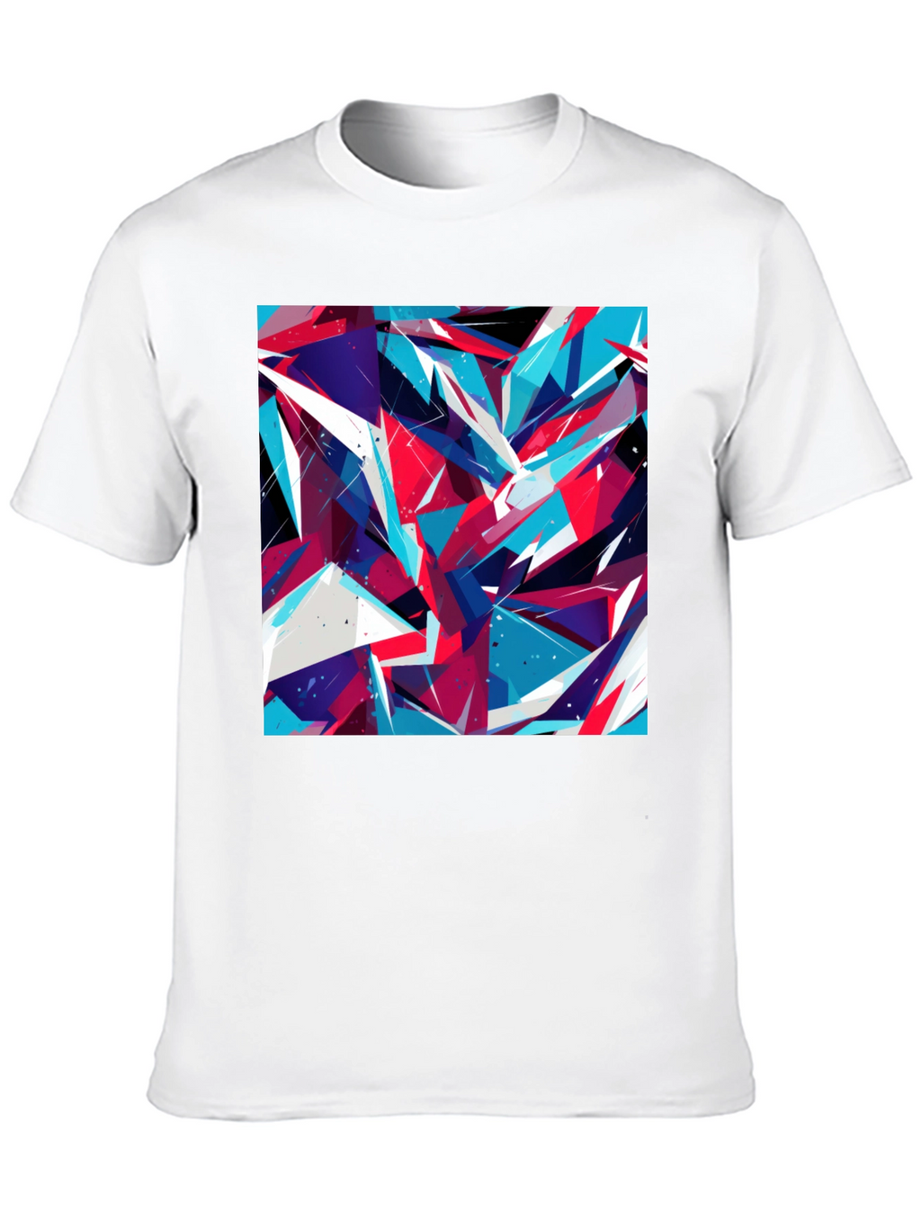 Abstract Geometric Print Black T-Shirt