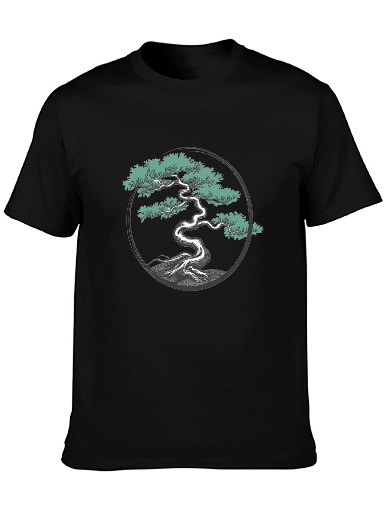 Bonsai Tree Graphic Tee - Black Cotton Blend