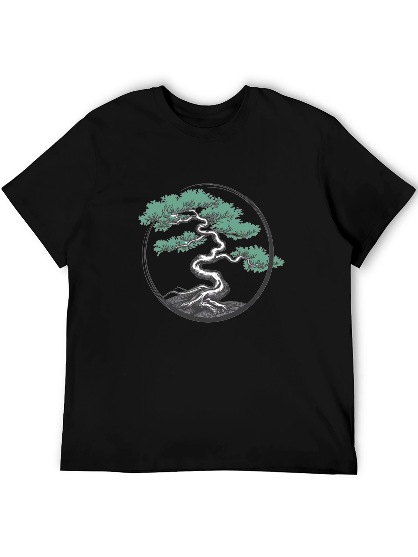 Bonsai Tree Graphic Tee - Black Cotton Blend