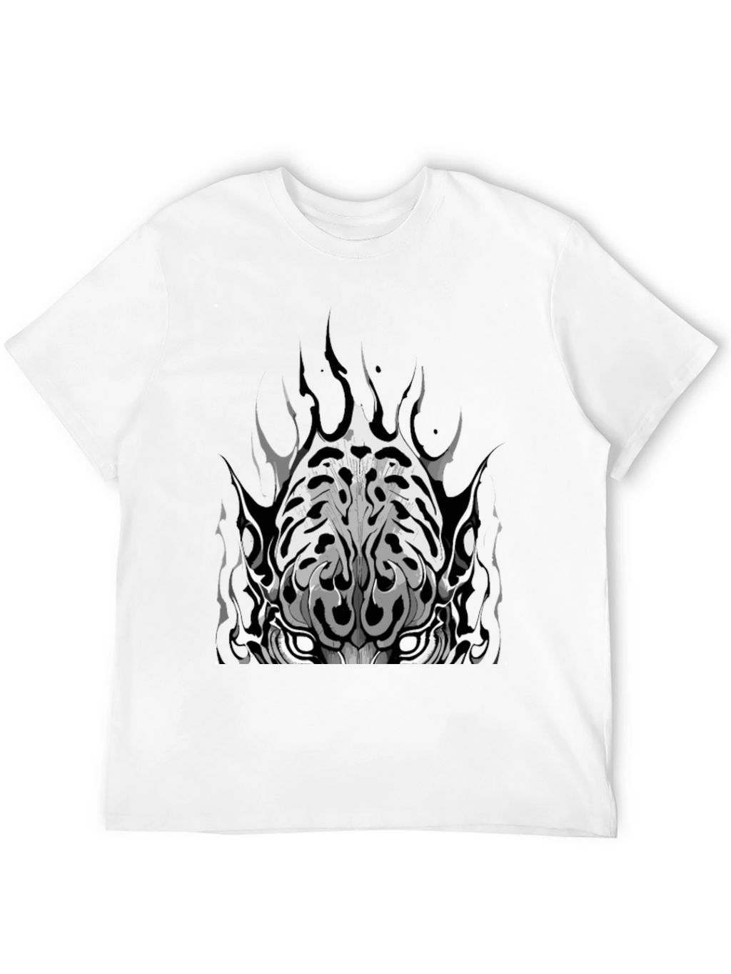 Black Graphic Tee - Tiger Face Design