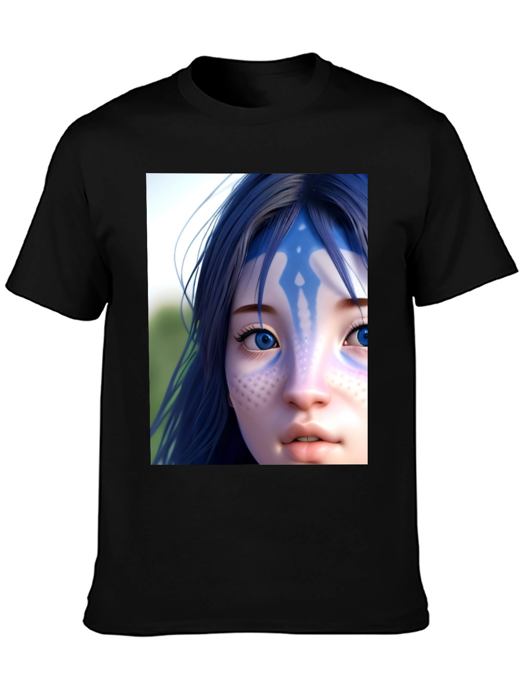 Avatar Character Graphic Tee - Black Cotton Blend Shirt