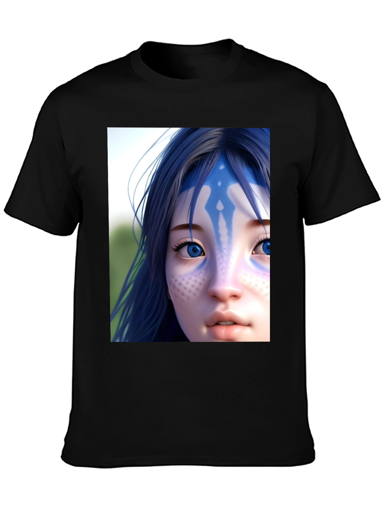 Avatar Character Graphic Tee - Black Cotton Blend Shirt