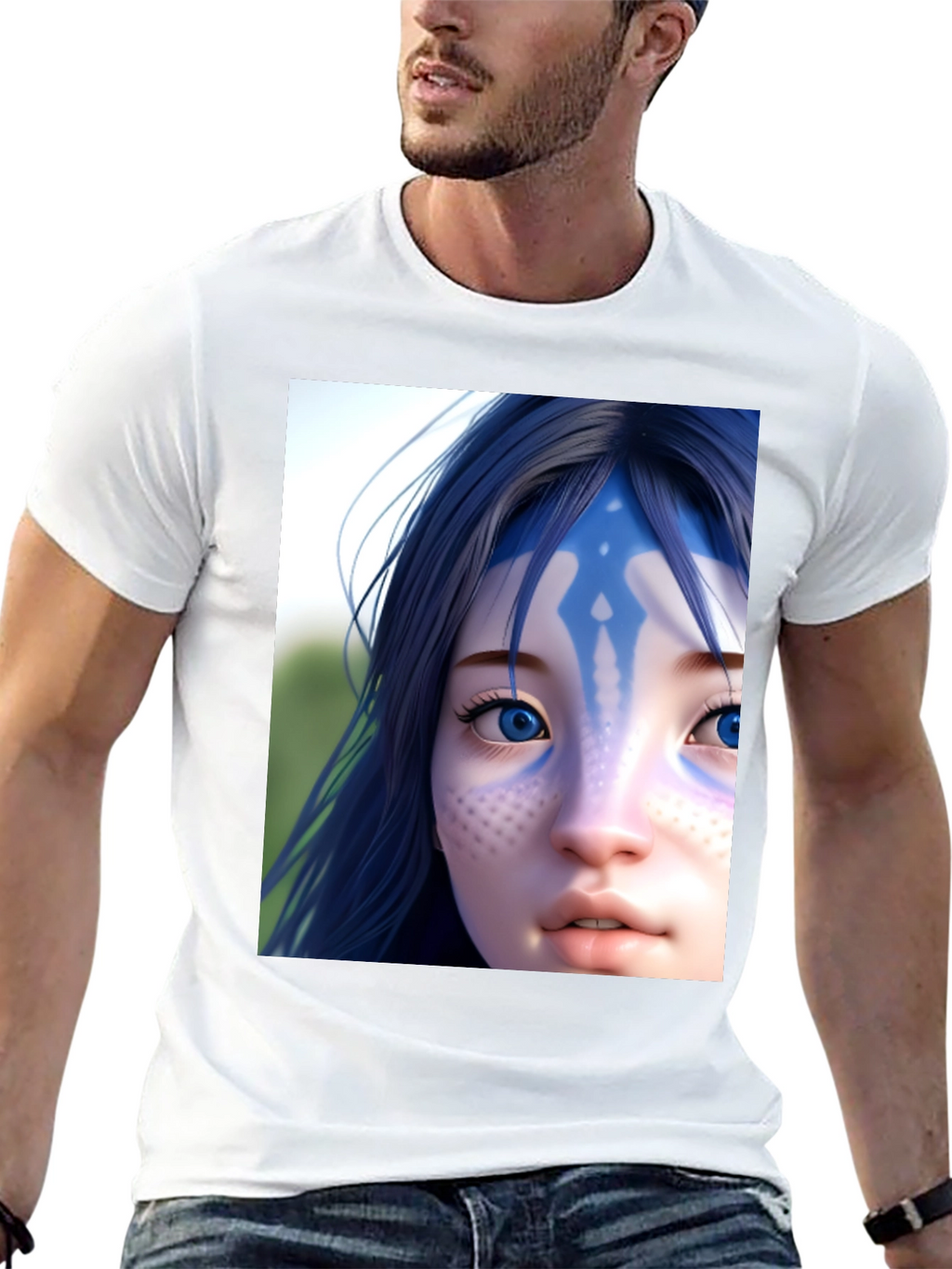 Avatar Character Graphic Tee - Black Cotton Blend Shirt