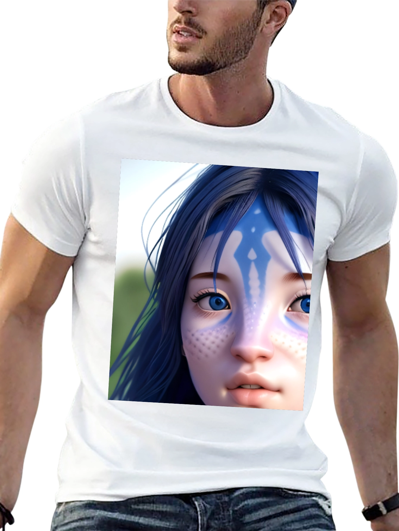 Avatar Character Graphic Tee - Black Cotton Blend Shirt
