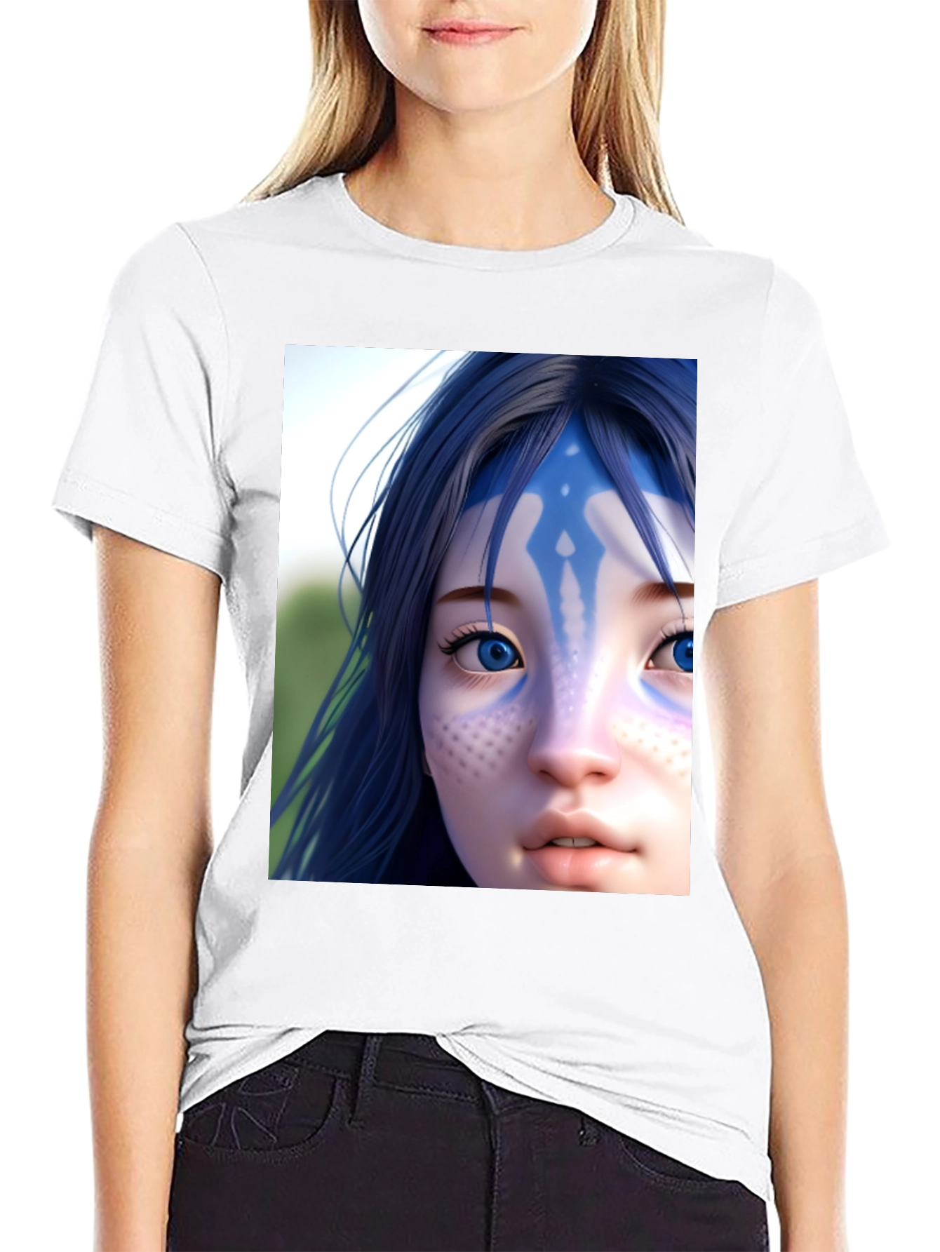 Avatar Character Graphic Tee - Black Cotton Blend Shirt