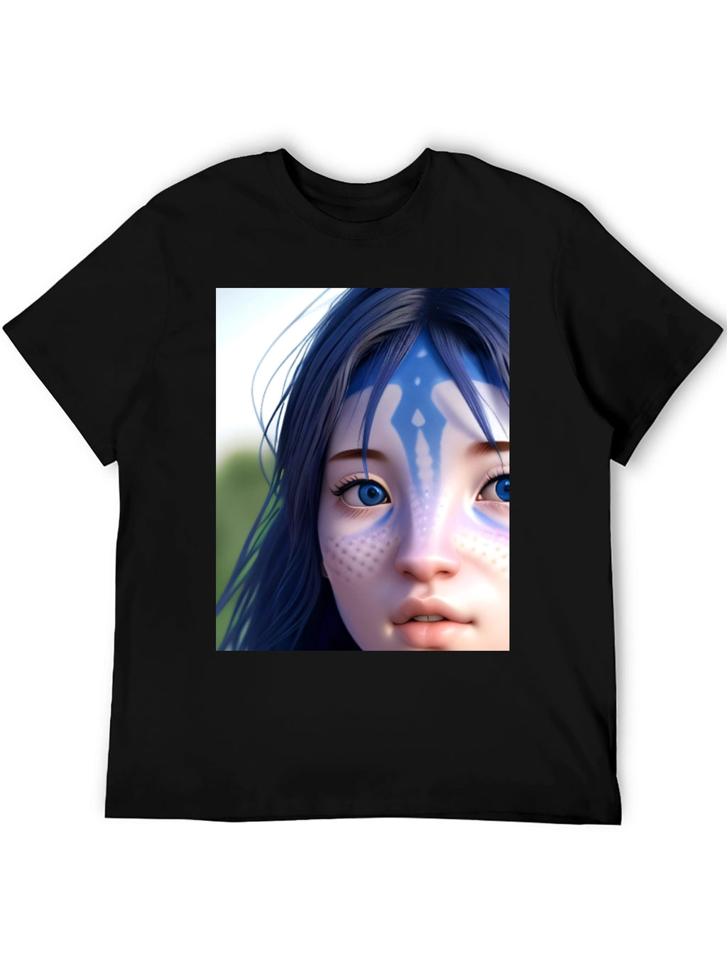 Avatar Character Graphic Tee - Black Cotton Blend Shirt