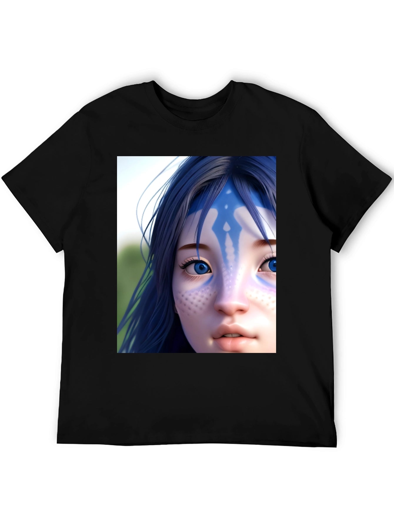 Avatar Character Graphic Tee - Black Cotton Blend Shirt