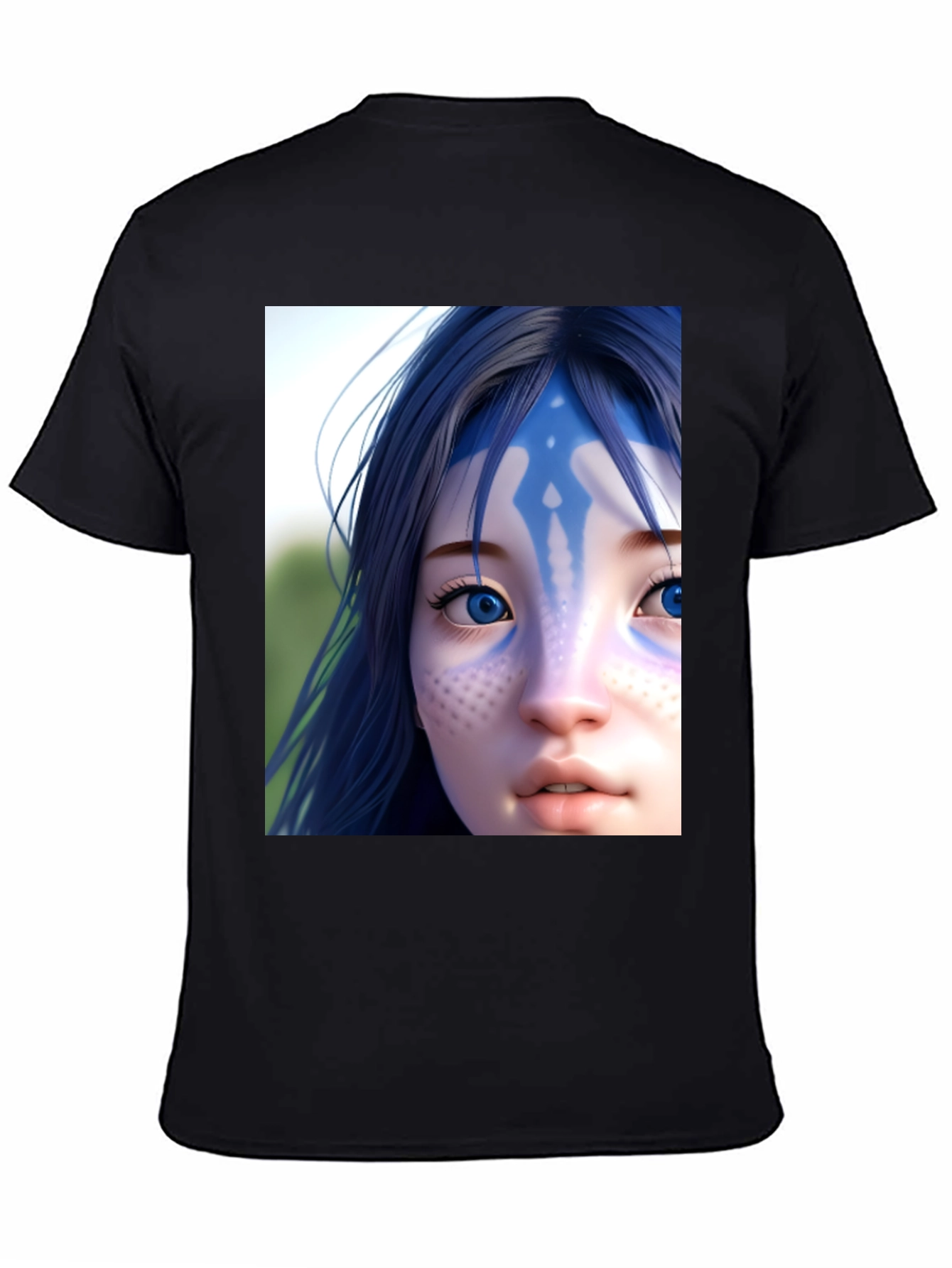 Avatar Character Graphic Tee - Black Cotton Blend Shirt