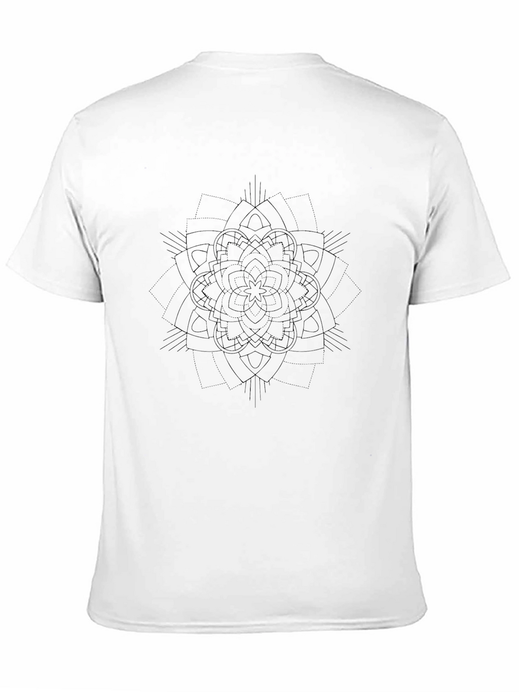 Mens Black Graphic Tee - Subtle Mandala Design