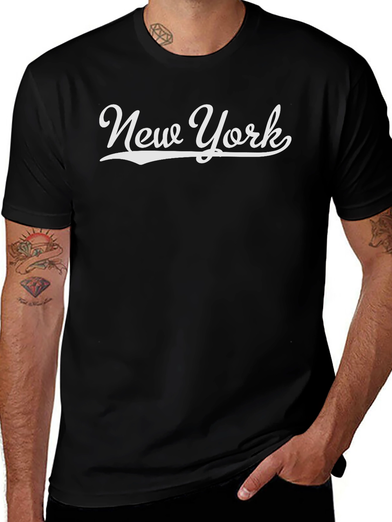 New York Script Style Graphic T-Shirt - Classic Design