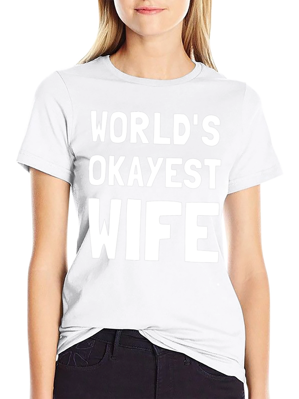 Worlds Okayest Wife Black Graphic Tee