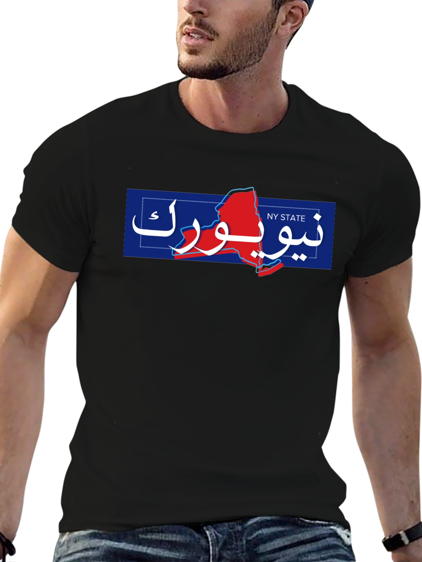 New York State Arabic Text T-Shirt