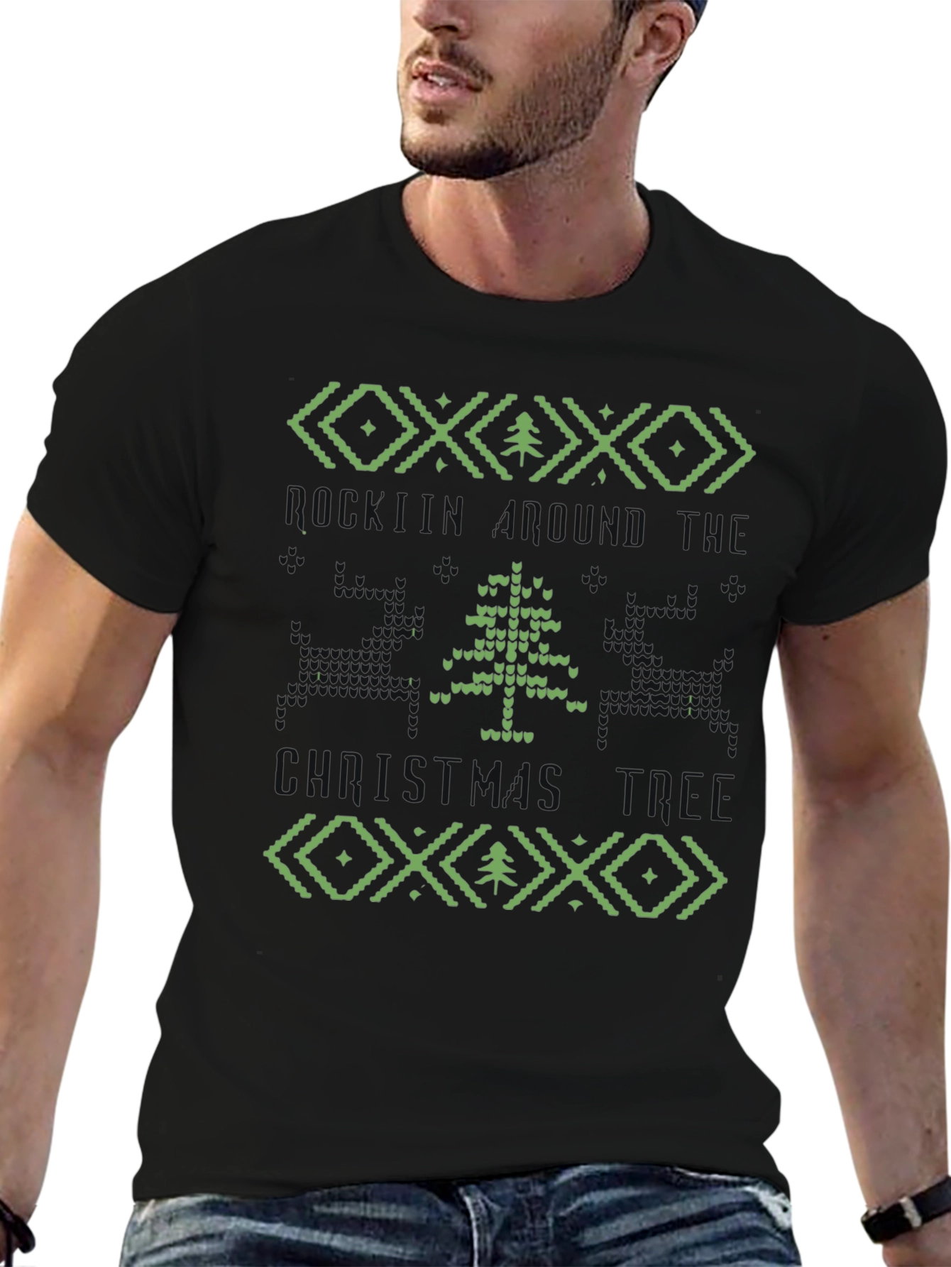 Retro Pixel Holiday Tree T-Shirt