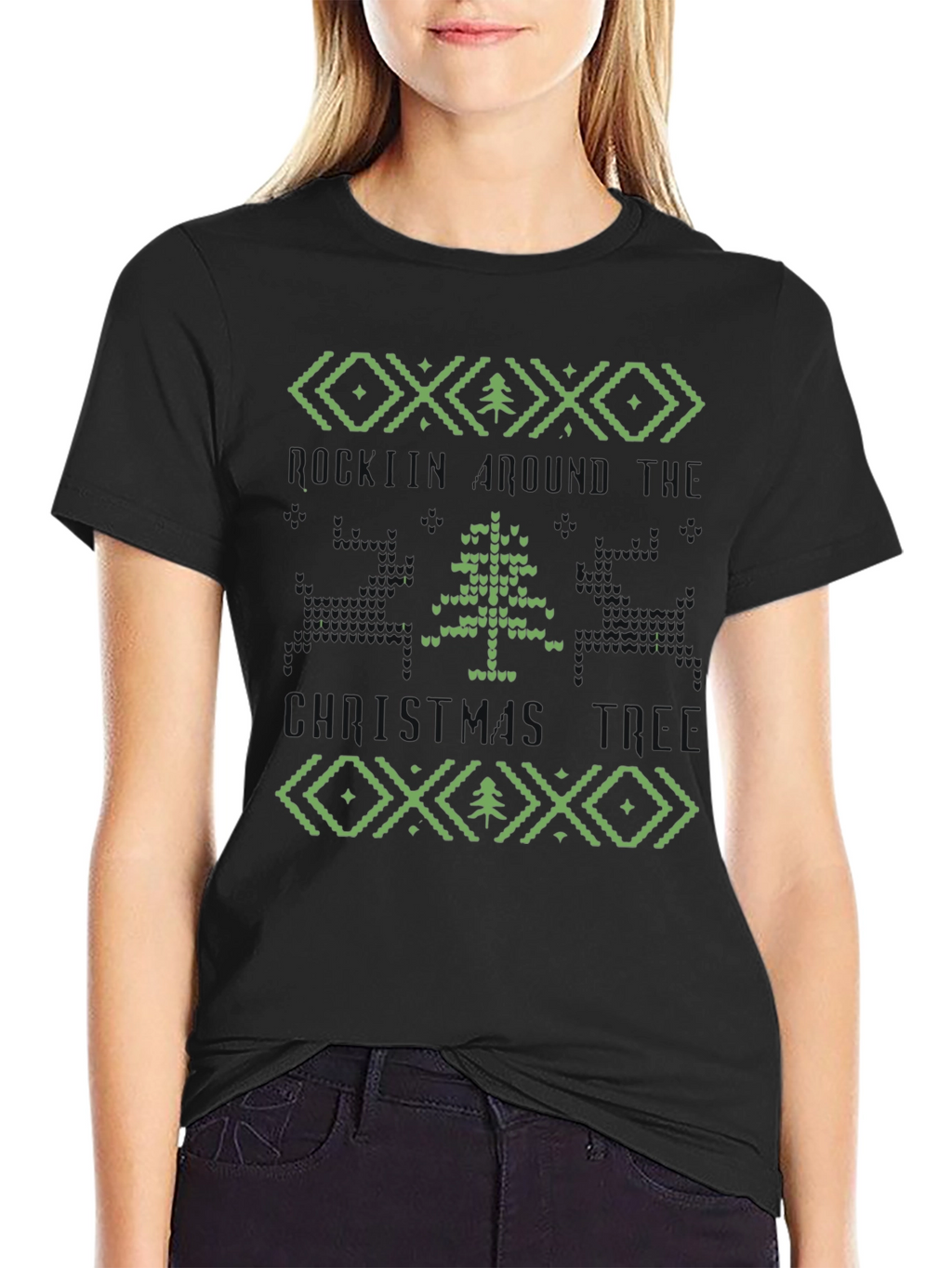 Retro Pixel Holiday Tree T-Shirt