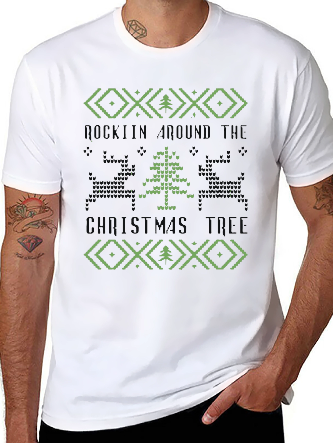 Retro Pixel Holiday Tree T-Shirt