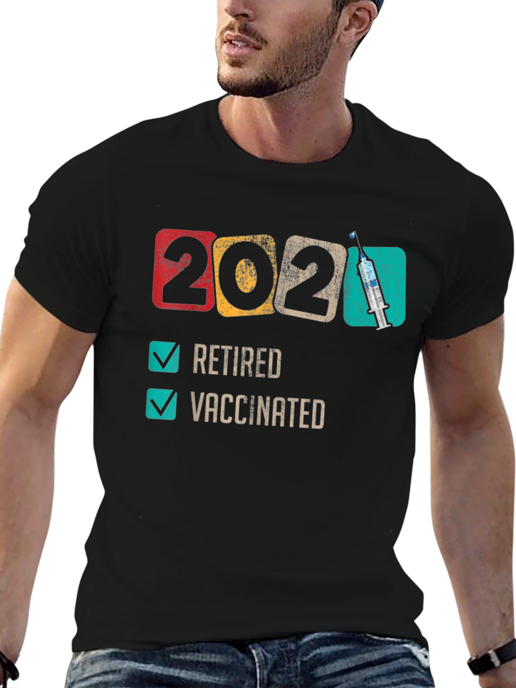 2021 Retired & Vaccinated T-Shirt