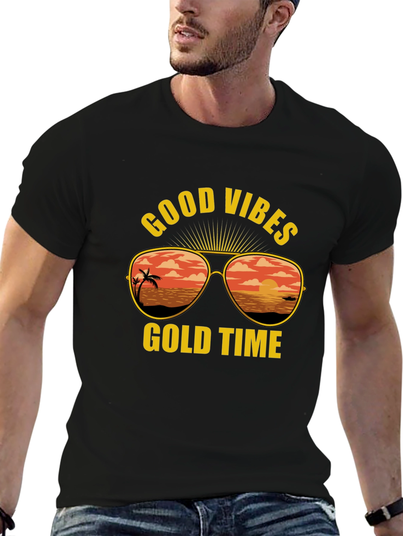 Good Vibes Gold Time Graphic T-Shirt