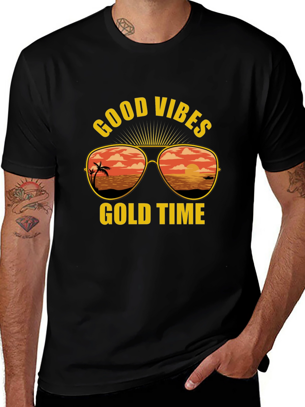 Good Vibes Gold Time Graphic T-Shirt