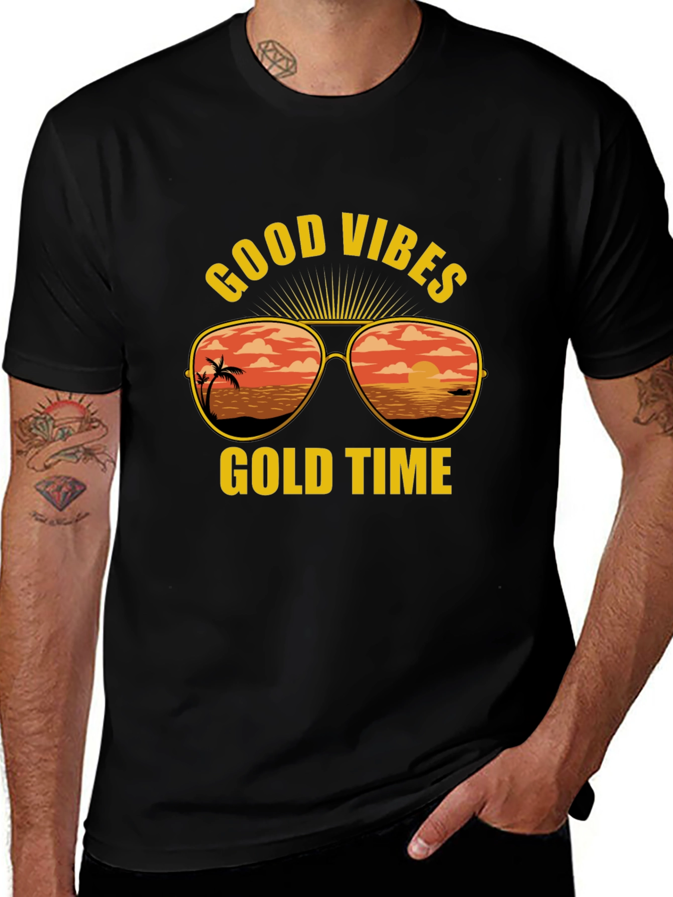 Good Vibes Gold Time Graphic T-Shirt
