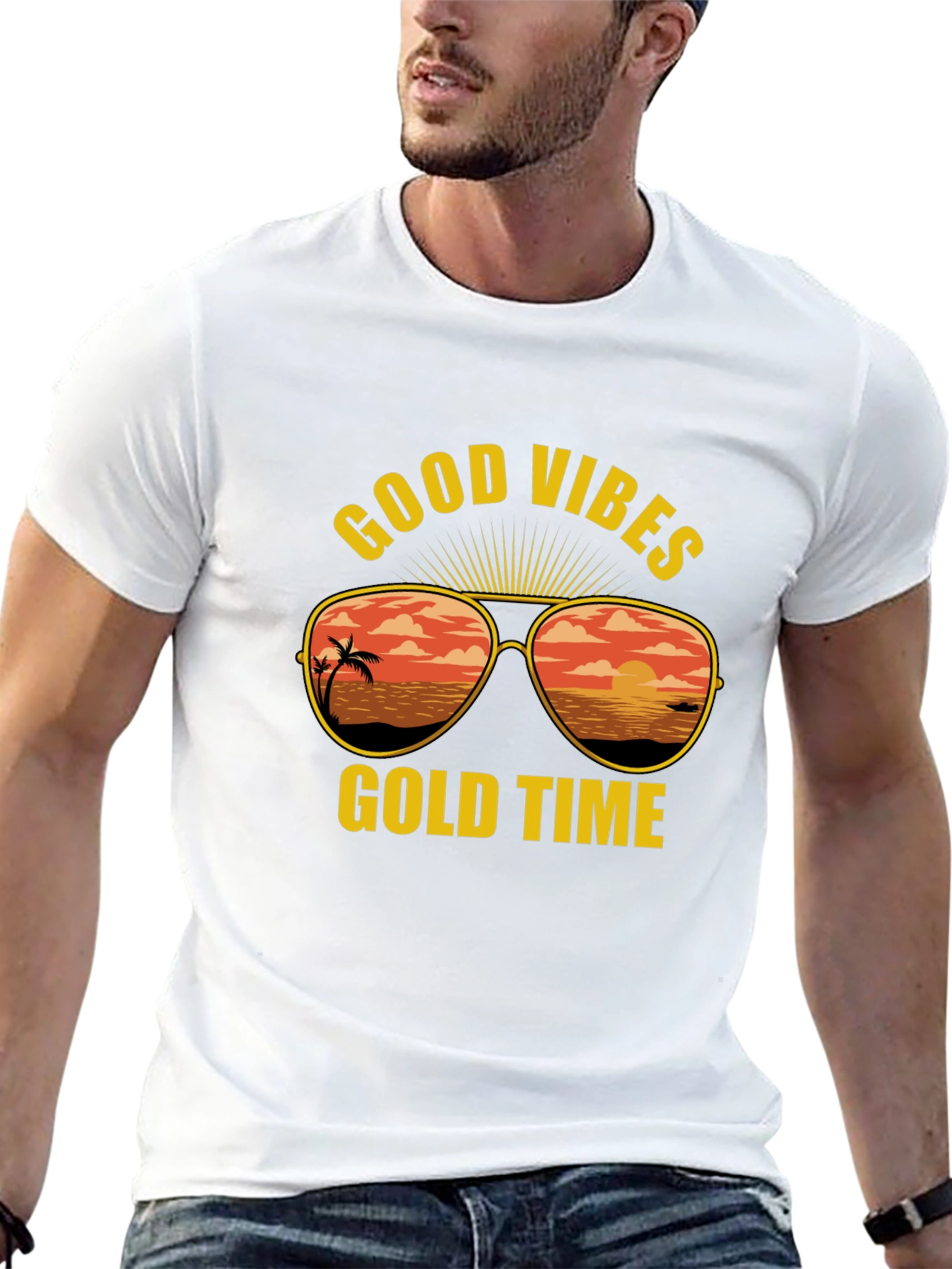 Good Vibes Gold Time Graphic T-Shirt