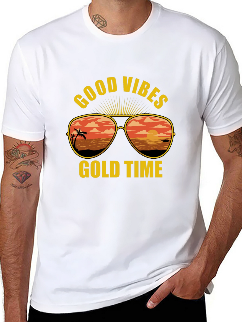 Good Vibes Gold Time Graphic T-Shirt