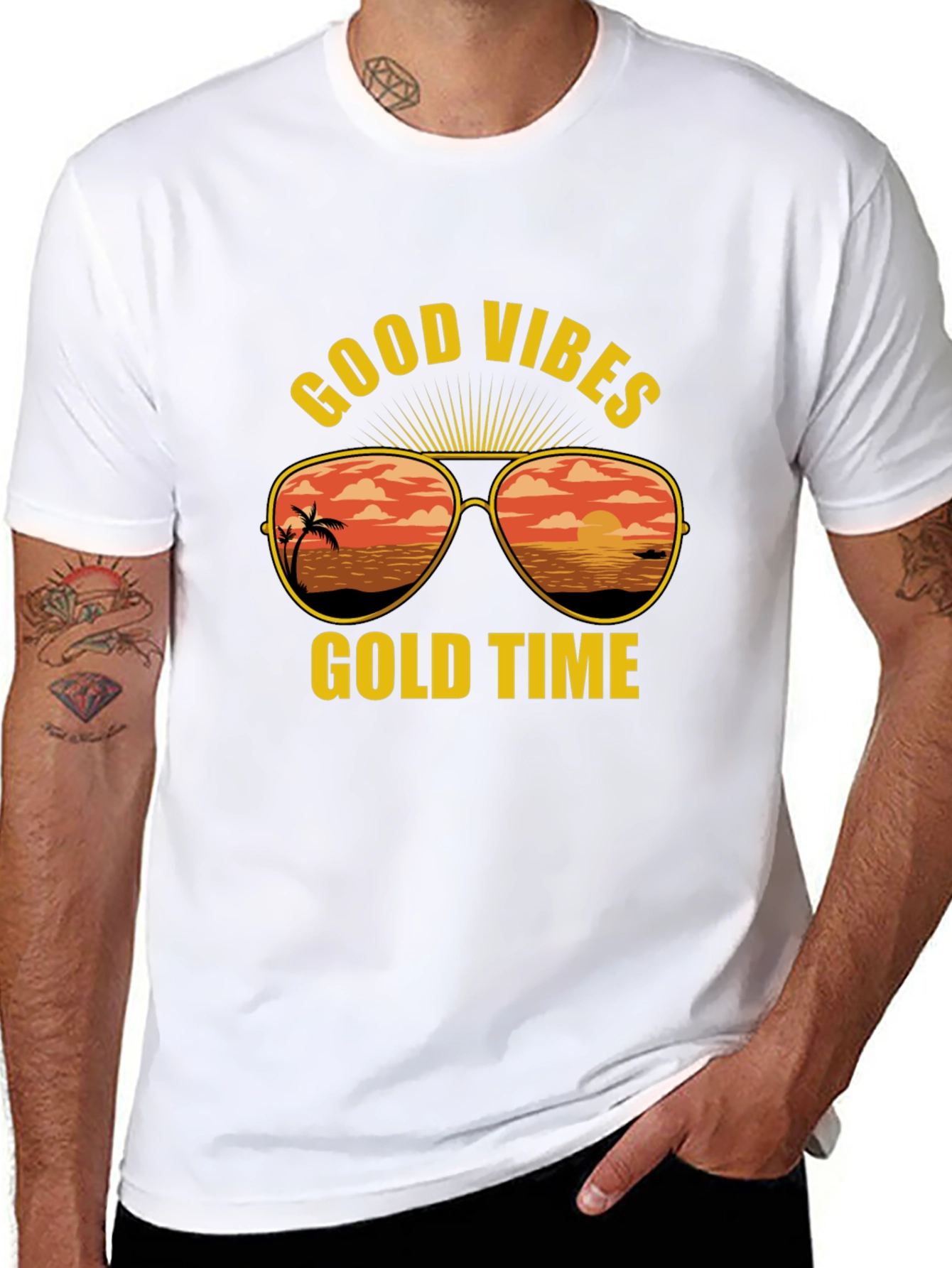 Good Vibes Gold Time Graphic T-Shirt