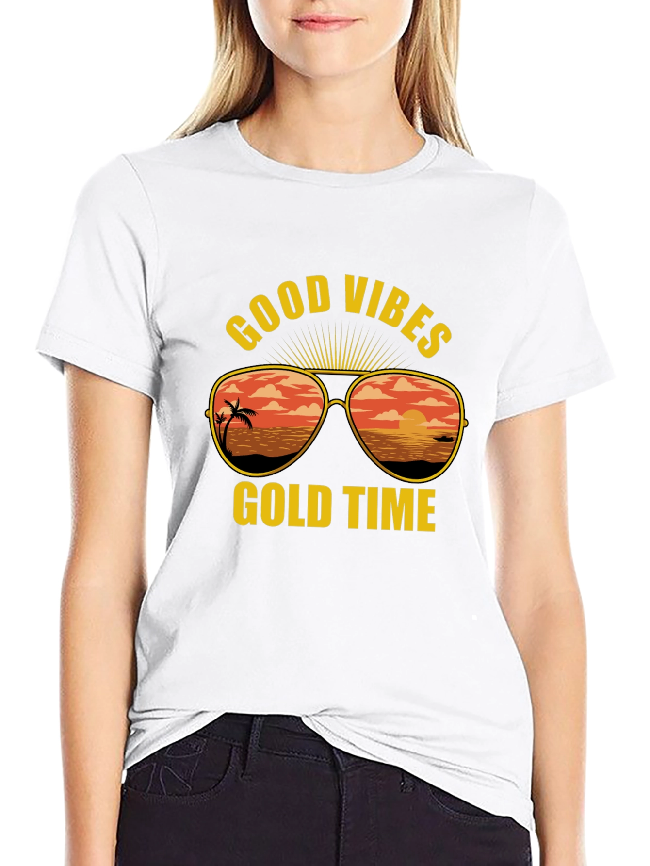 Good Vibes Gold Time Graphic T-Shirt
