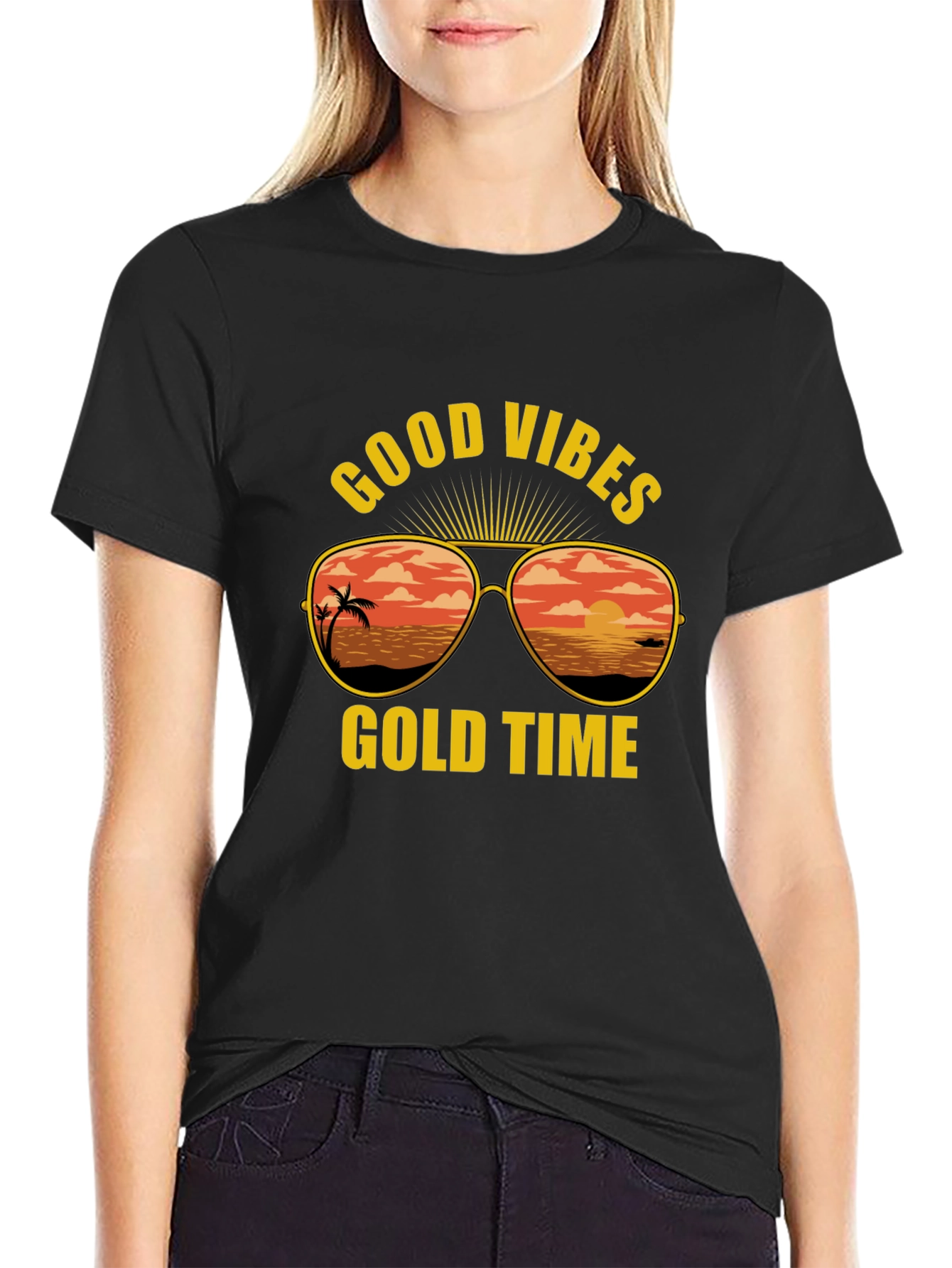 Good Vibes Gold Time Graphic T-Shirt