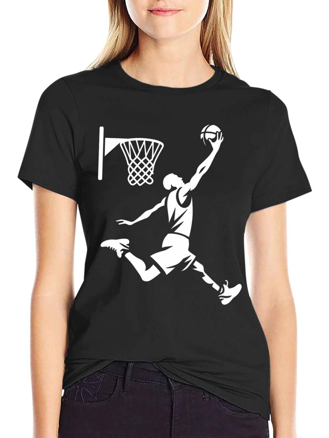 Basketball Player Graphic T-Shirt - Black