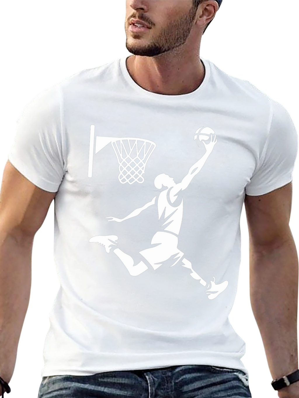 Basketball Player Graphic T-Shirt - Black