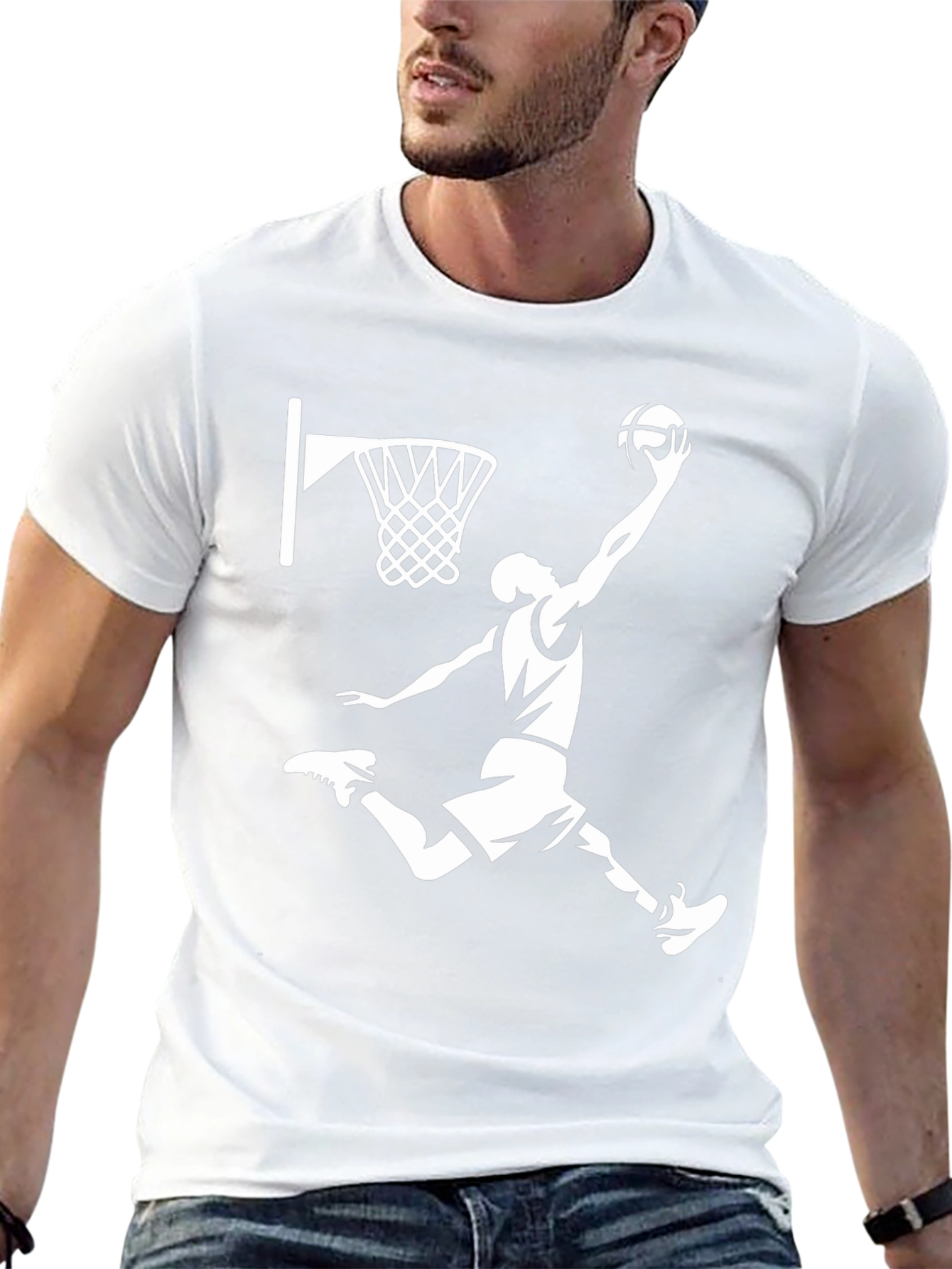 Basketball Player Graphic T-Shirt - Black