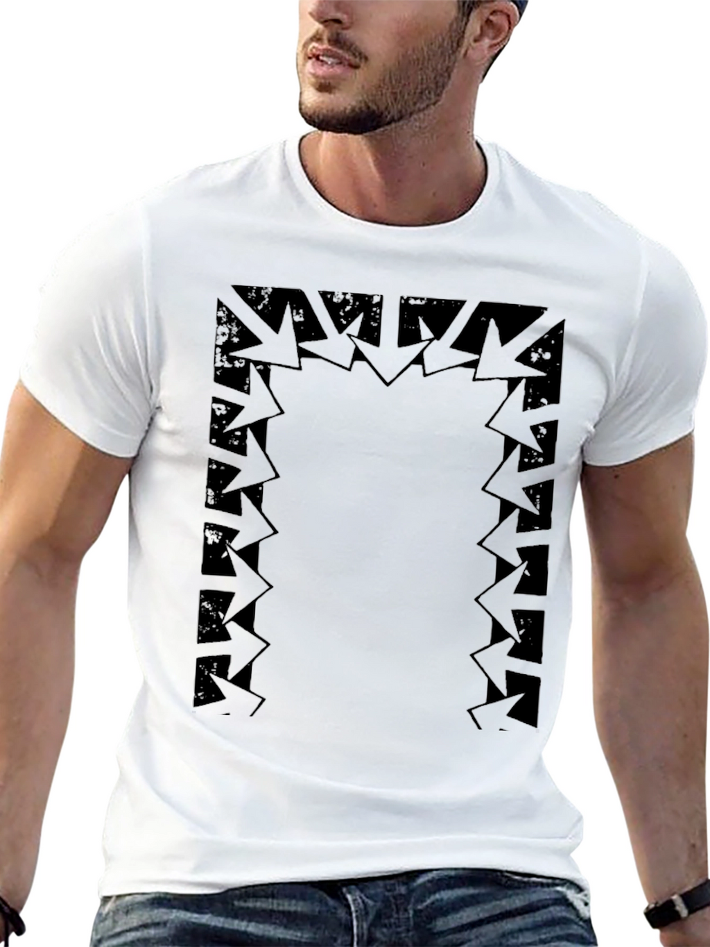 Abstract Arrow Graphic Black T-Shirt