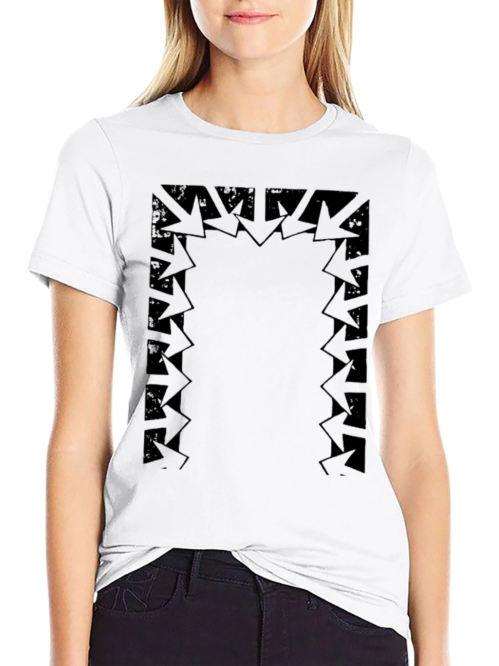 Abstract Arrow Graphic Black T-Shirt