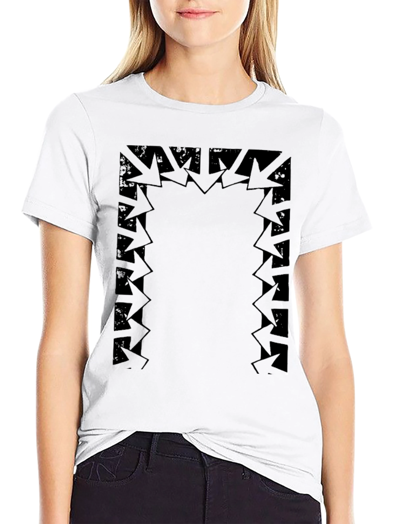 Abstract Arrow Graphic Black T-Shirt
