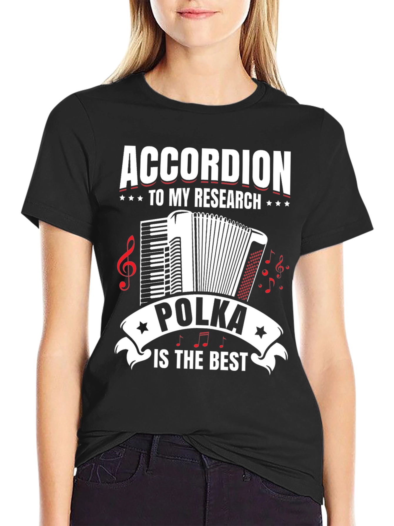 Accordion Polka Music T-Shirt - Research is the Best