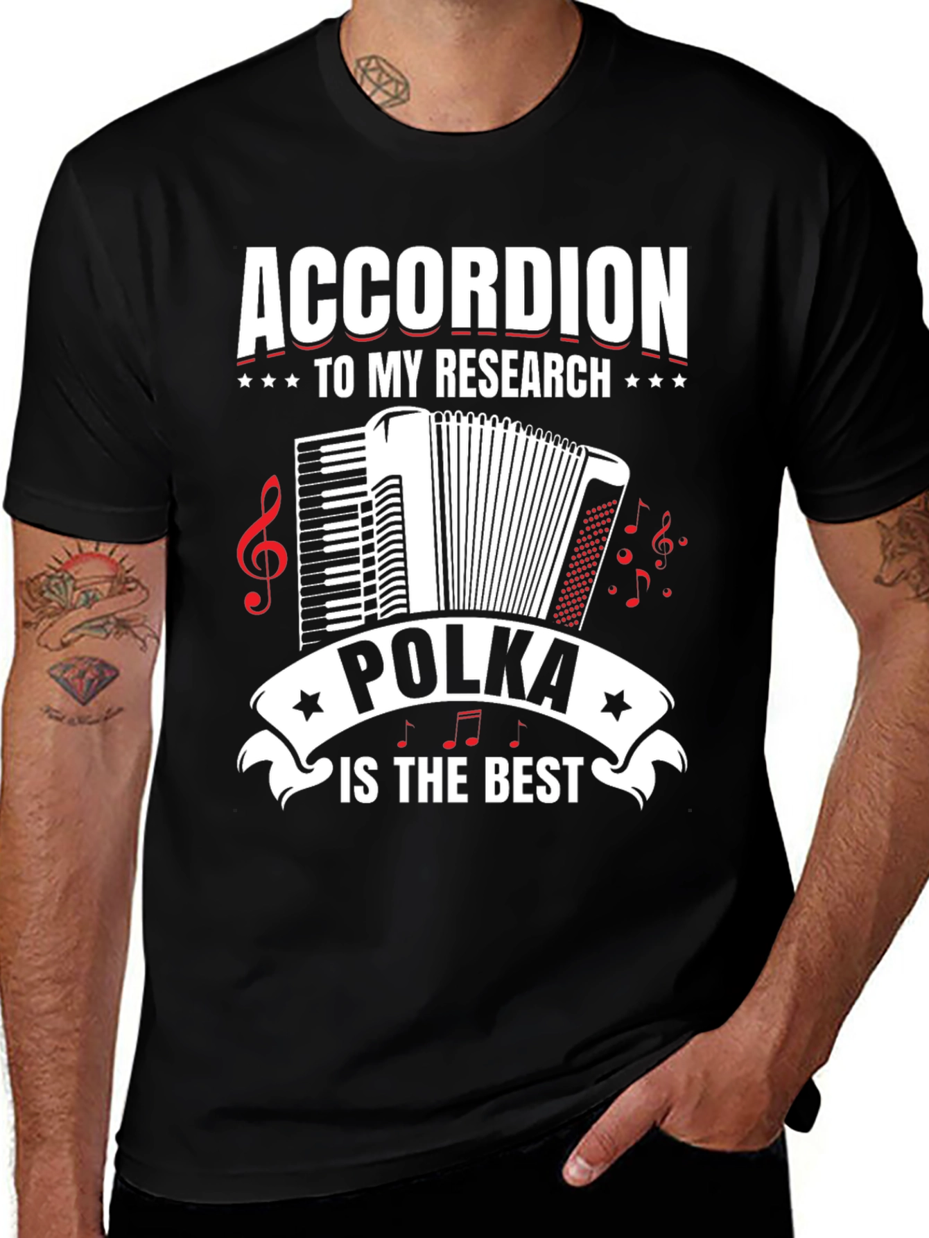 Accordion Polka Music T-Shirt - Research is the Best
