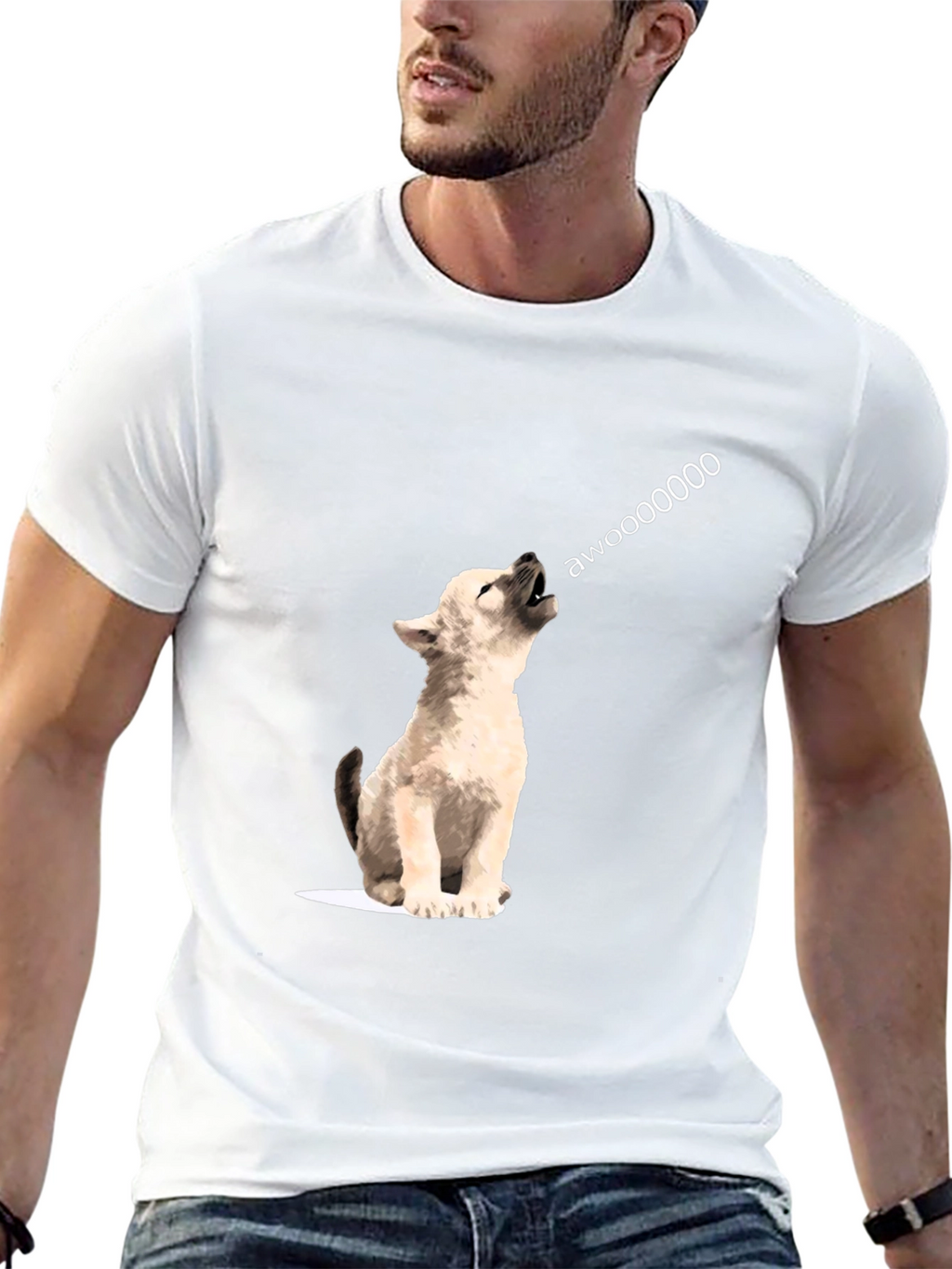 Awoooo Wolf Graphic Tee - Black
