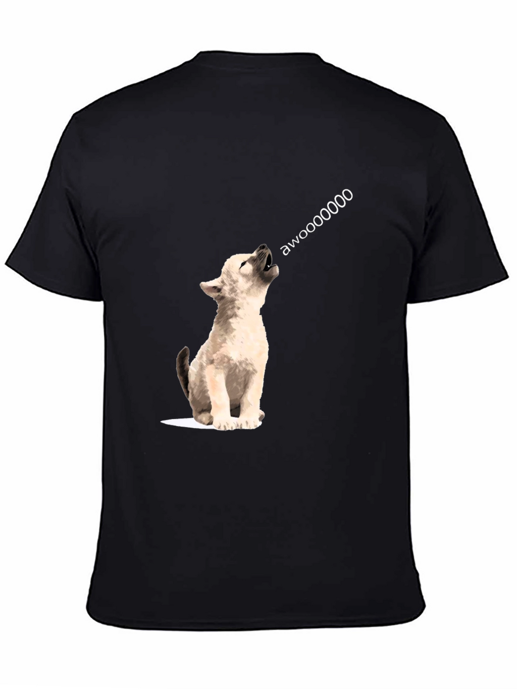 Awoooo Wolf Graphic Tee - Black
