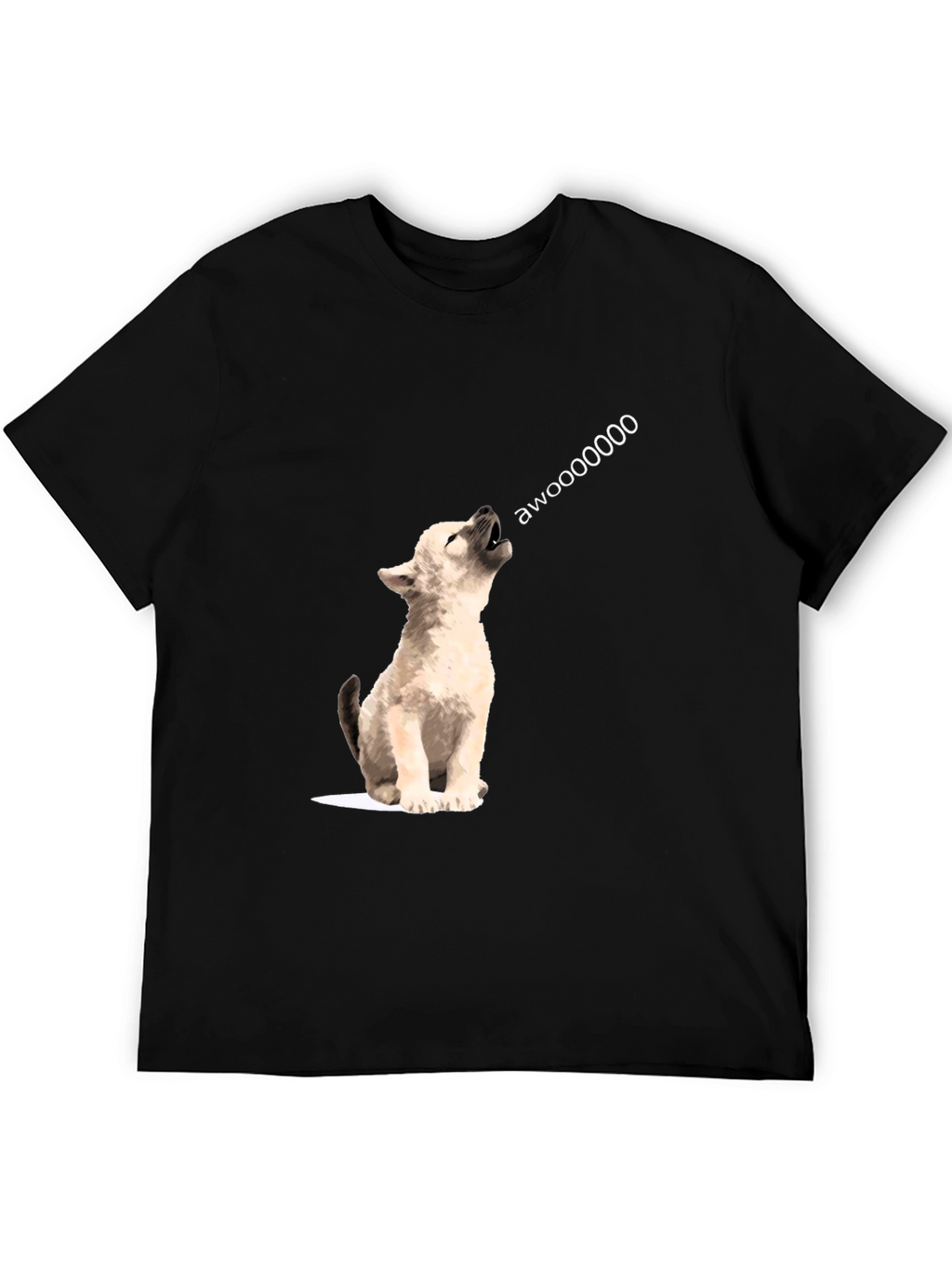 Awoooo Wolf Graphic Tee - Black