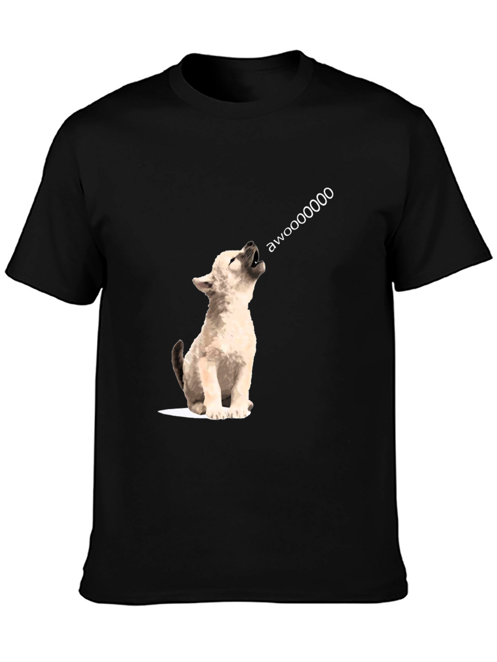 Awoooo Wolf Graphic Tee - Black