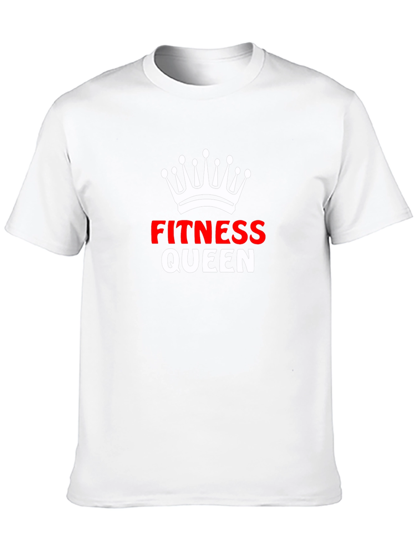 Fitness Queen Black T-Shirt with Crown Graphic