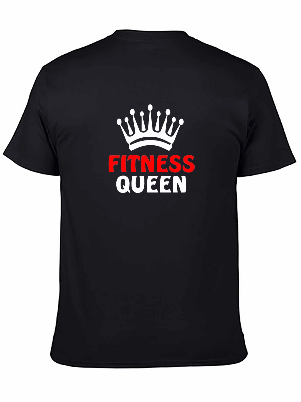 Fitness Queen Black T-Shirt with Crown Graphic