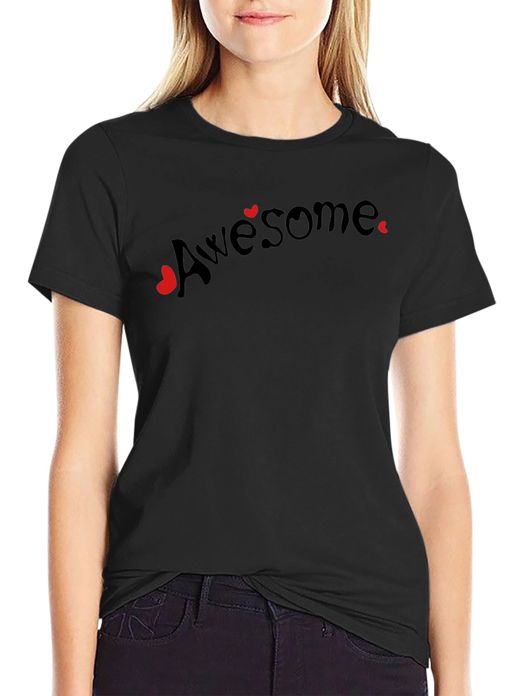 Awesome Hearts Graphic Tee - Black