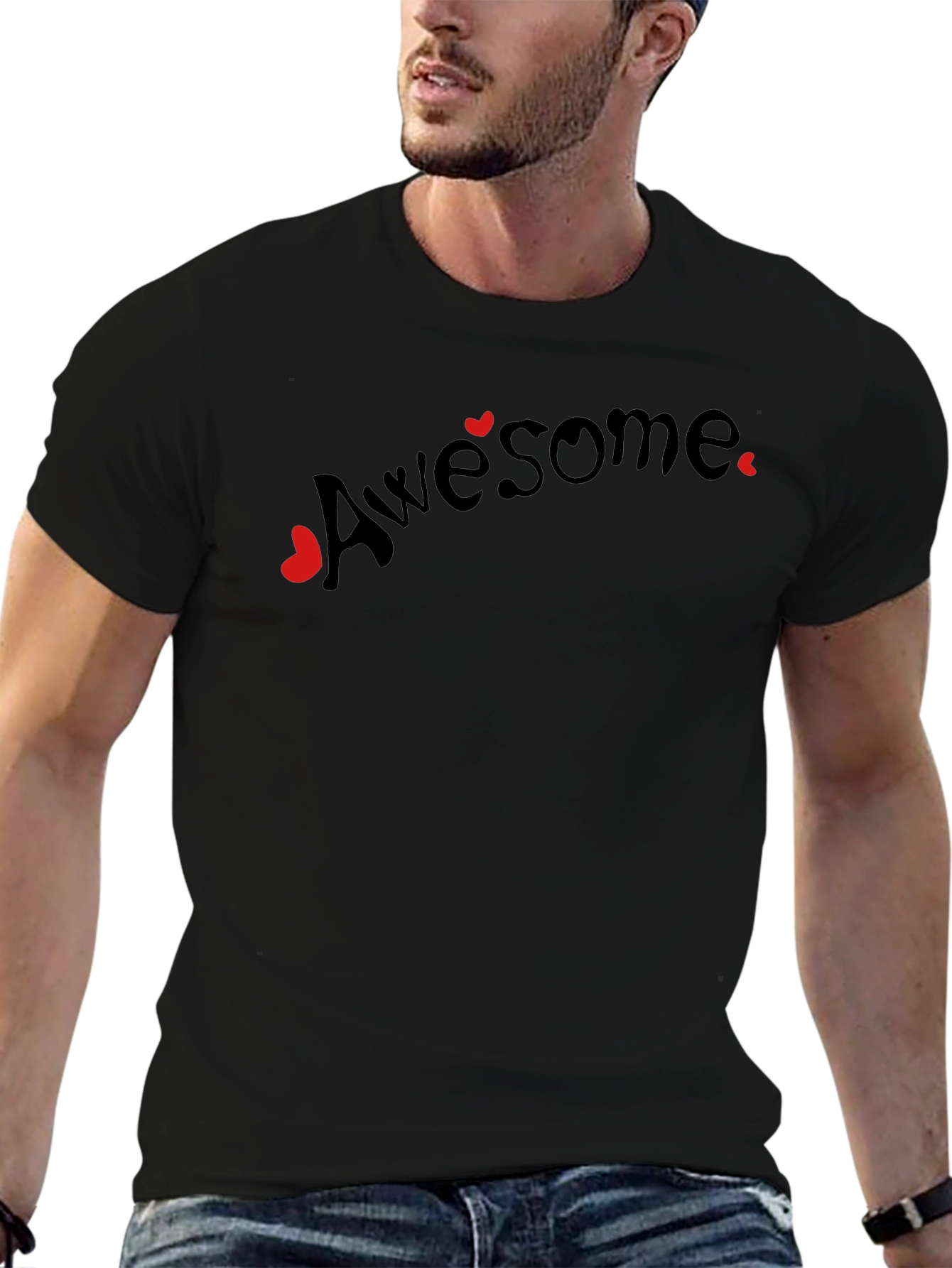 Awesome Hearts Graphic Tee - Black