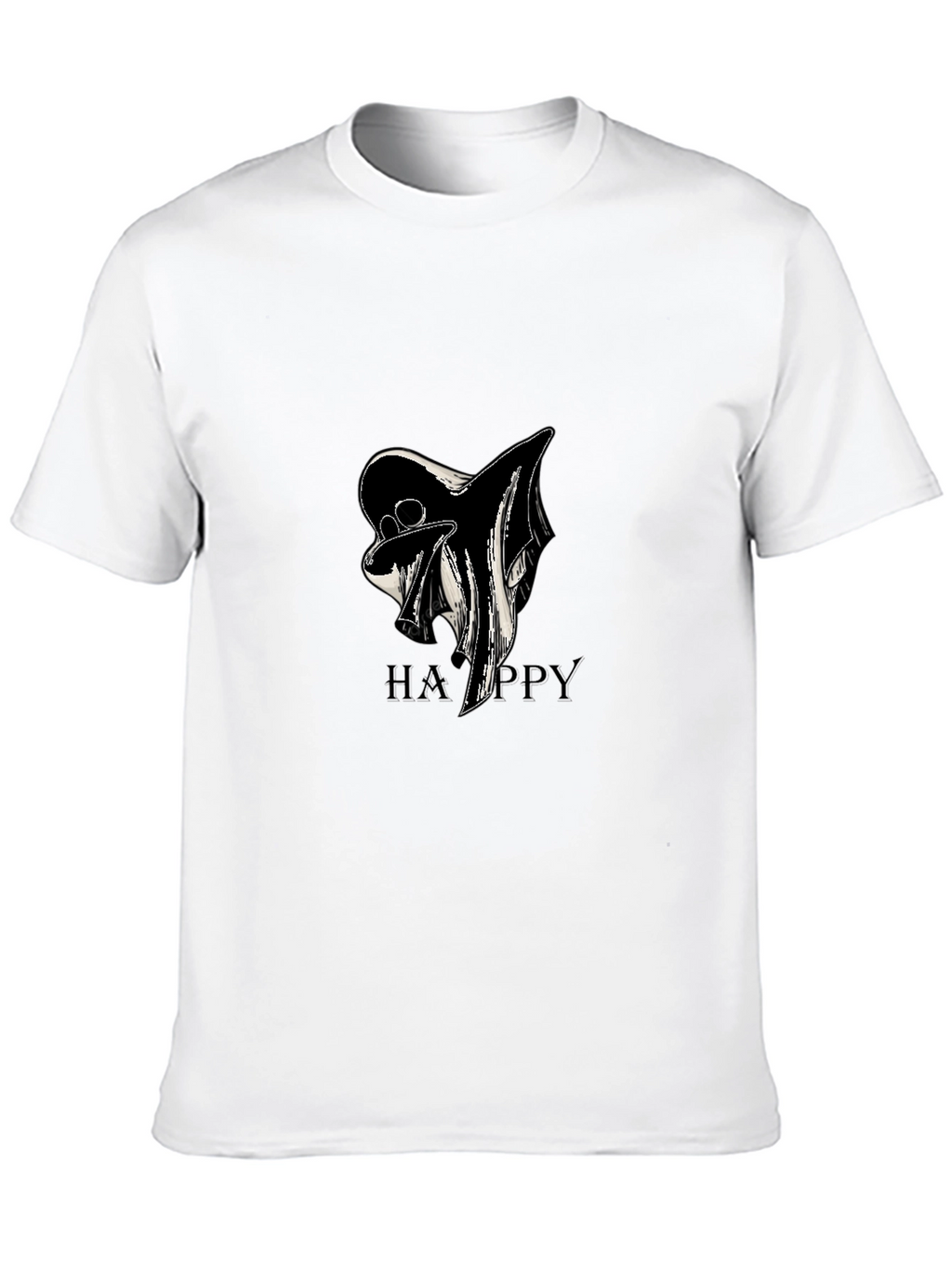 Ghostly Happy Black T-Shirt