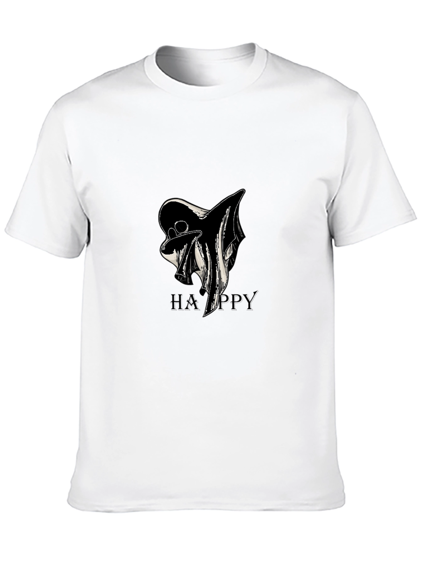 Ghostly Happy Black T-Shirt