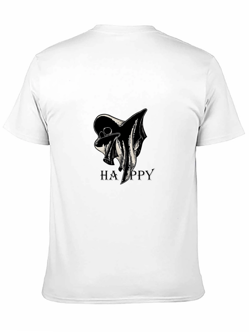 Ghostly Happy Black T-Shirt