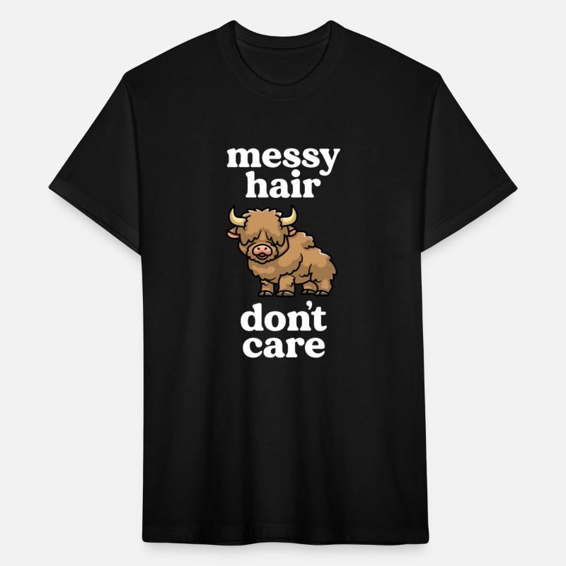 Messy Hair Don't Care Highland Cow Lover Country